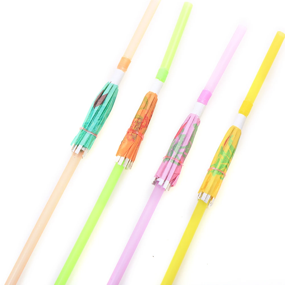 1 упак. фруктовый сок коктейльное Соломинки зонтик смешанный Цвет Пластик