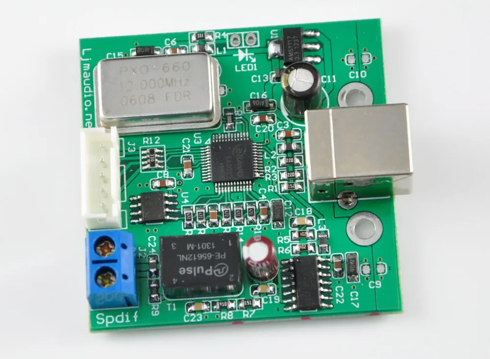 В СБОРЕ USB к SPDIF коаксиальному чипу I2S TE7022 DAC поддерживает 24 бит 96K дискретизации |