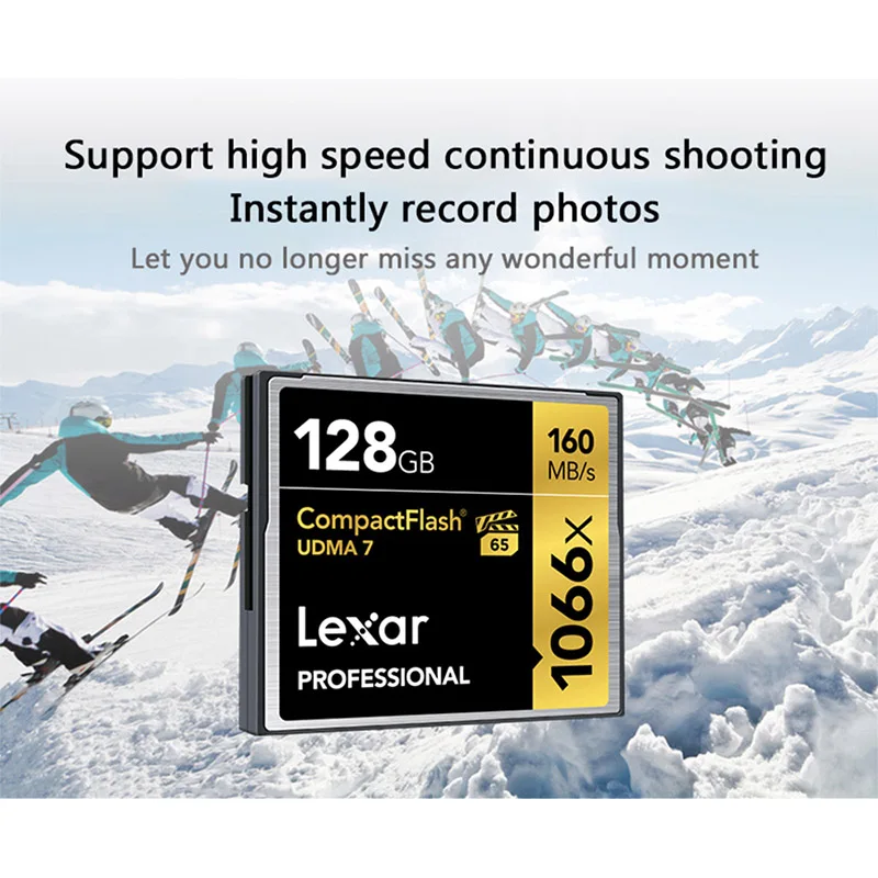 Компактная флеш карта Lexar UDMA 7 max 160 МБ/с./с 32 ГБ 64 128 256 CF 1066x VPG 65 памяти для Full HD 3D 4K