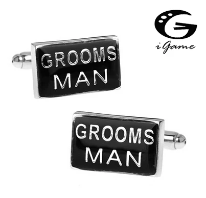 Мужские свадебные манжеты из меди черного цвета grooms man|Зажимы для галстука и