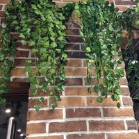 4pcs artificial silk plastic simulation climbing vines green leaf ivy rattan 250cm for home bar restaurant decoration