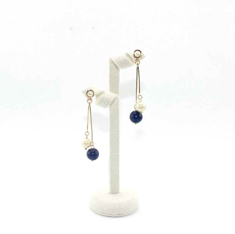 Новинка 2017 модные длинные латунные серьги подвески с двумя шариками жемчужные и