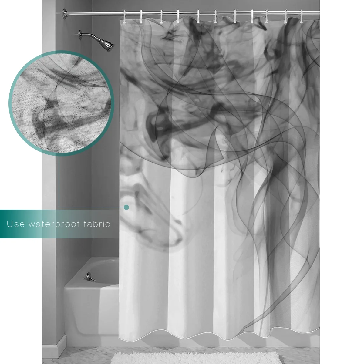 Абстрактный дым плакат Ванная Комната Занавески для душа 4 дюйма занавески