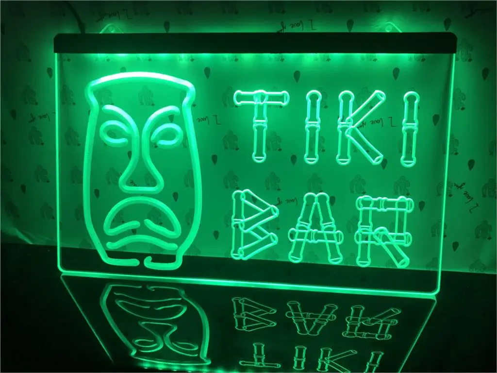 I552 tiki бамбуковая маска со светодиодной подсветильник кой|Таблички и знаки| |