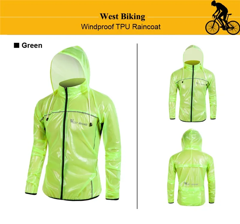 WEST BIKING дождевик MTB Велоспорт Джерси куртка водонепроницаемый ветрозащитный ТПУ дождевик велосипед велосипедный плащ Одежда для велоспорта