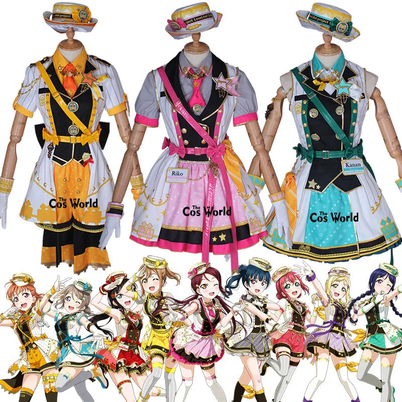 Love Live Sunshine Aqours 9 символов поезд Kurosawa Ruby Dia Hanamaru Yoshiko You kanan платье униформа косплей