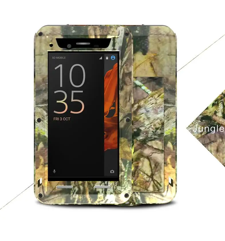 Любовь Мэй камуфляж металлической Алюминий Панцири футляр для Sony Xperia XZ/XZS Обложка