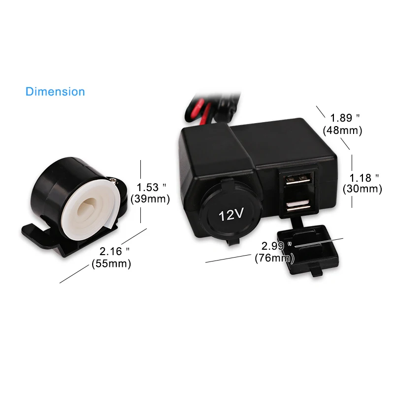 Зарядное устройство для мотоцикла с двумя usb-портами водонепроницаемый