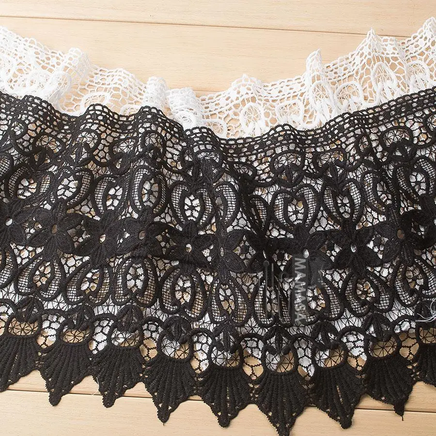 

Garment accessories 30cm milk silk water soluble high quality lace embroidery DIY skirt lengthened good drape