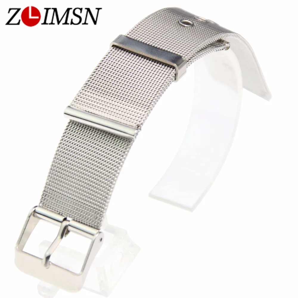 Ремешок ZLIMSN из нержавеющей стали для наручных часов Модный Ультратонкий браслет