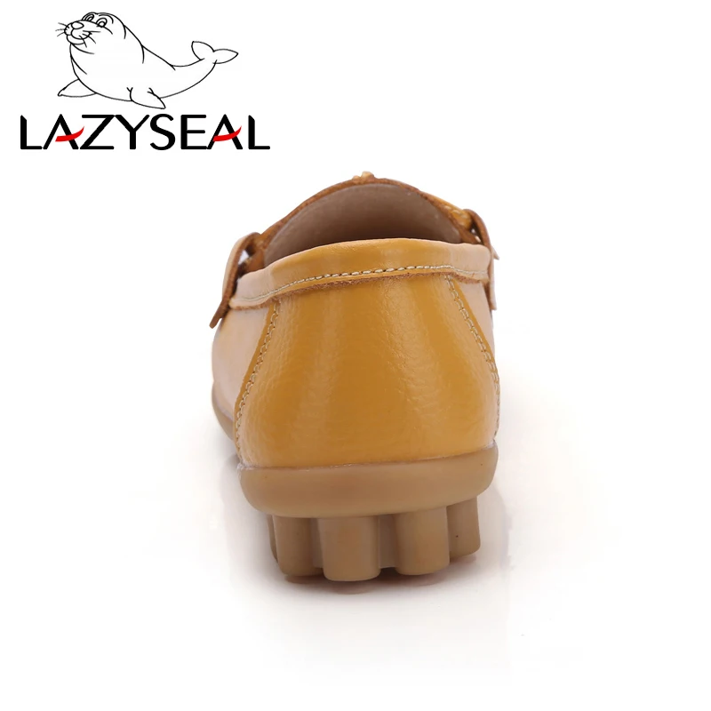 LazySeal обувь женские лоферы из натуральной кожи Мокасины Женские туфли для мамы