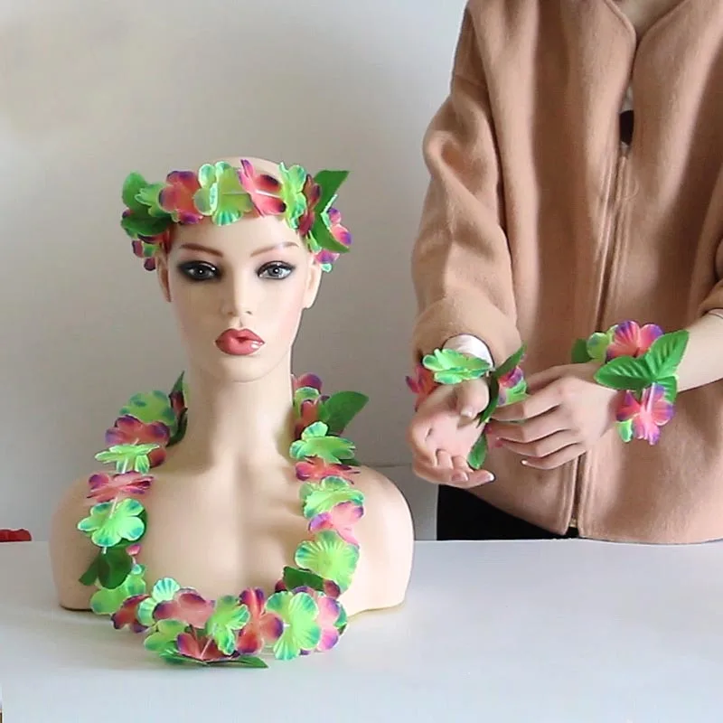 Праздничное Гавайское нарядное платье хула травяная Гирлянда Венок Lei Flower