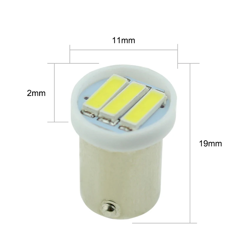 HYZHAUTO 10 шт. T4W BA9S Светодиодные лампы для чтения 2 Вт 3led 7020 SMD чистый белый 6000K