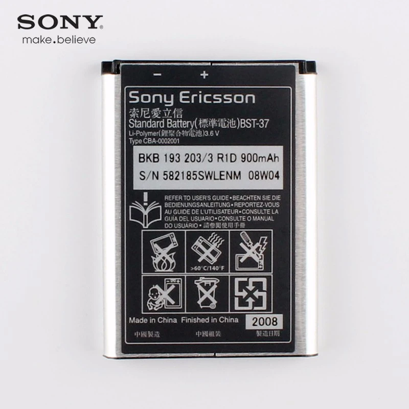Оригинальный аккумулятор Sony BST 37 для Ericsson J100i W550i K600i K758i Z300i W710i J220c K200c 900 мАч|battery for