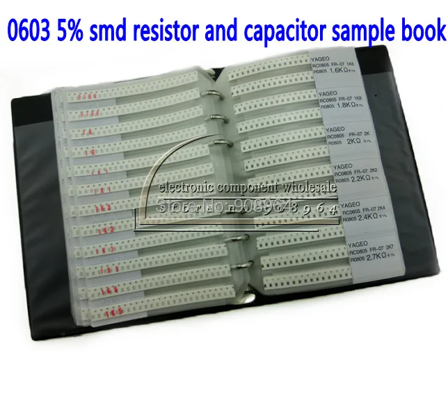 RHECCOW 3725 шт./компл. 0603 5% SMD резистор (63 значение 3025 шт.) + конденсатор (17 700 Ассорти