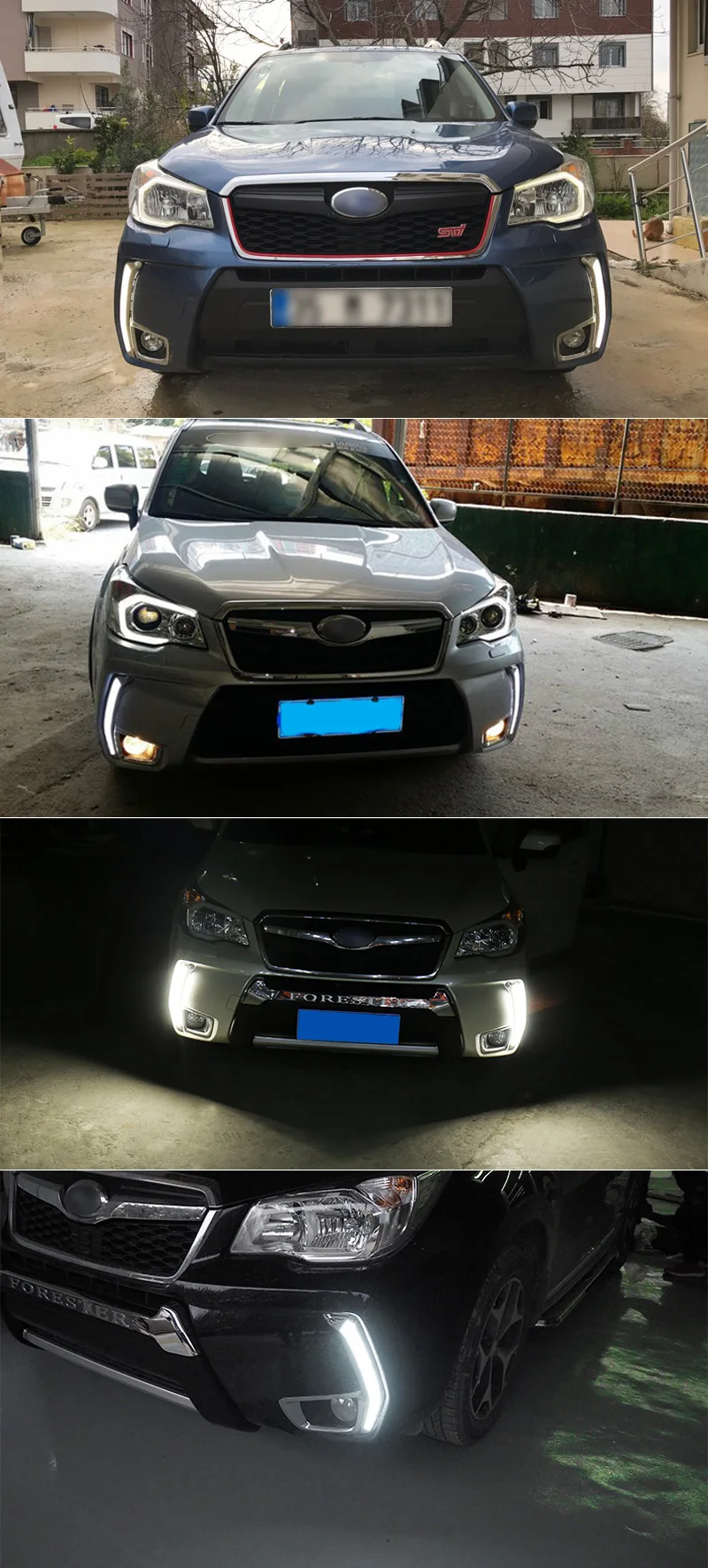 Для Subaru Forester 2013 светодиодный дневные ходовые огни Противотуманные фары с желтым поворотным сигналом DRL 12 В ABS дальнего света