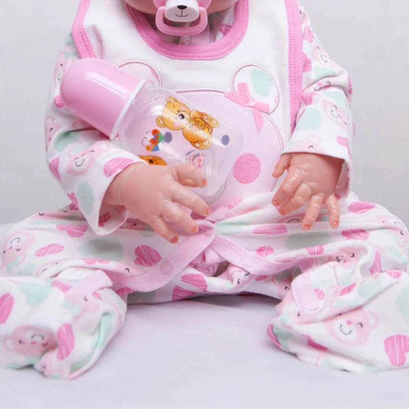 

55cm Full Silicone Reborn Baby Doll Toy Real Touch 22inch Newborn Princess Toddler Babies Alive Doll With Pacifier Girl Bonecas