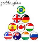 Национальные Флаги США AU CA FR GE 12 мм18 мм20 мм25 мм круглые фото стекло кабошон демонстрация плоская задняя часть оборудование для изготовления ZB0121