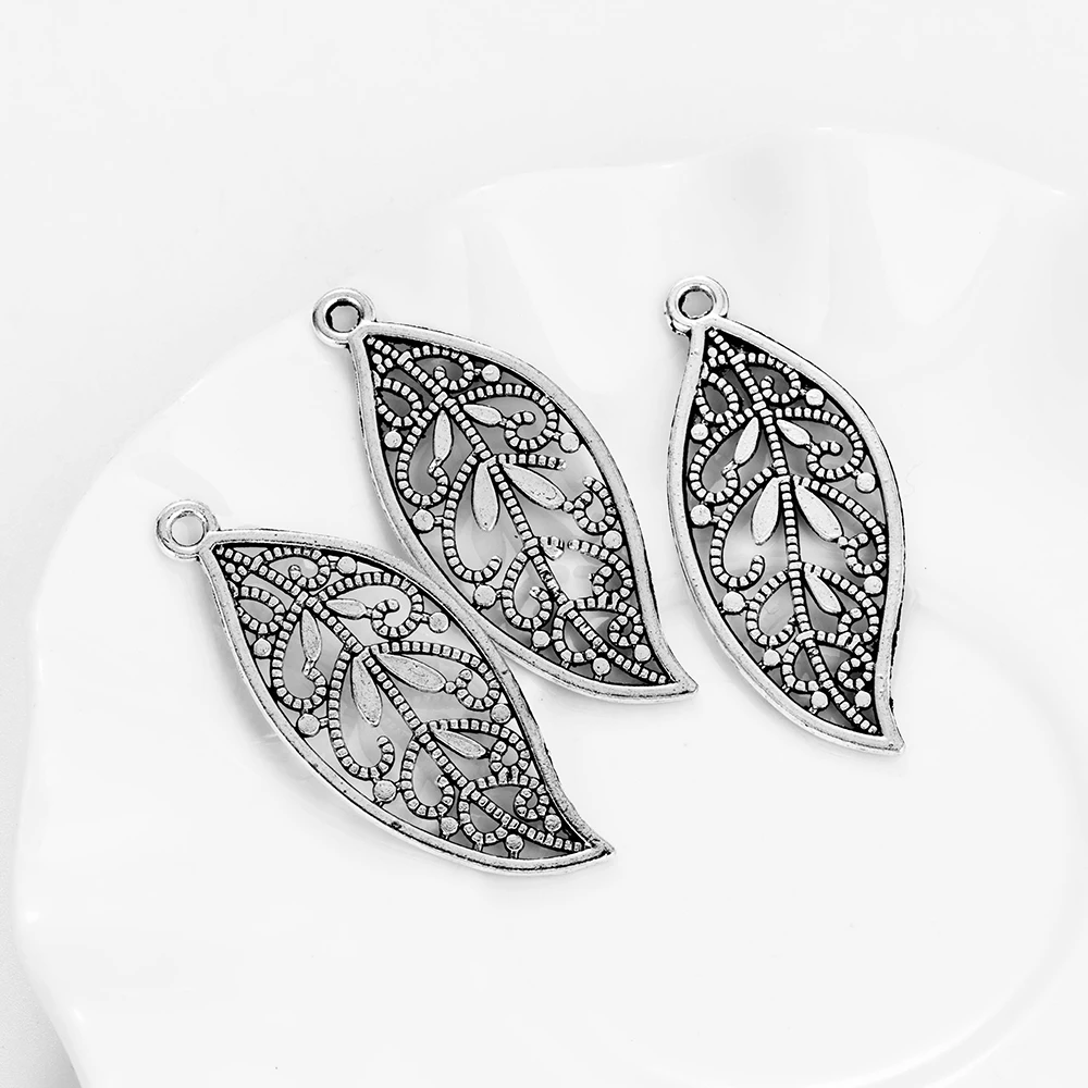 MEIBEADS 10 шт./лот старинный серебристый цвет сплав тип листа браслет и ожерелье