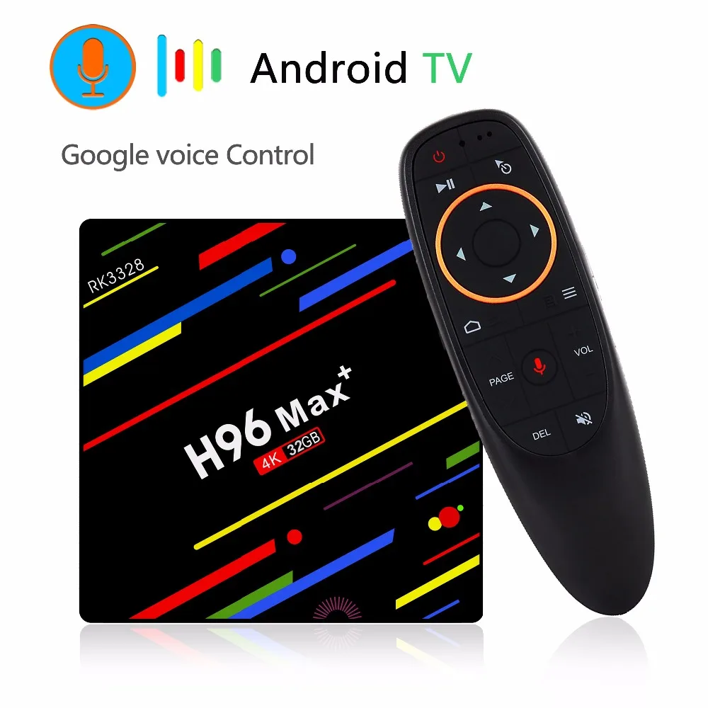 H96 MAX + Google Голосовое управление Smart TV BOX Android 8 1 Rockchip RK3328 4 ГБ 32 ГБ/64 Гб потоковая