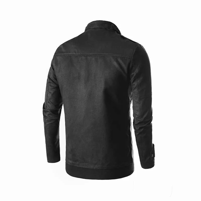 Осенняя мужская Тонкая куртка однотонная Тренч Свободная ветровка мото