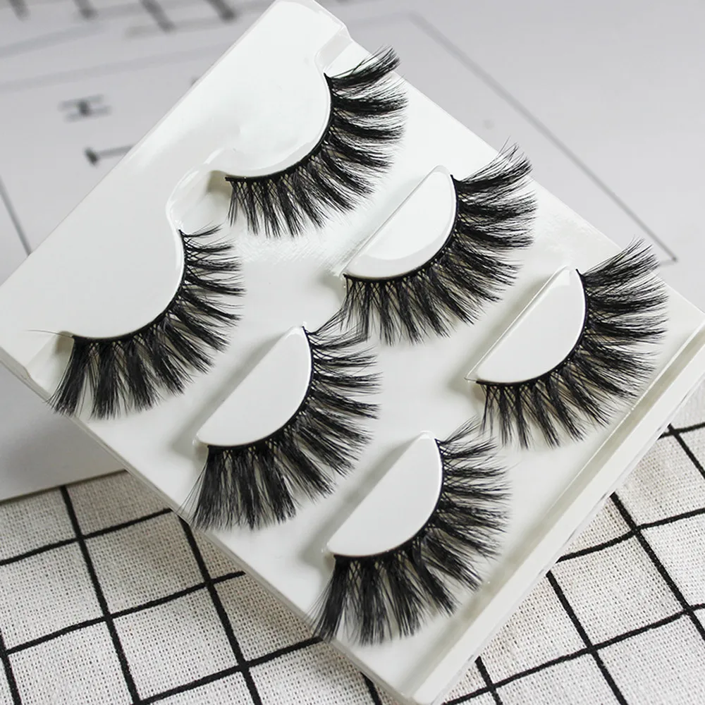 #501 2018 Новая мода 3 пары 3D Длинные Накладные ресницы макияж натуральные поддельные