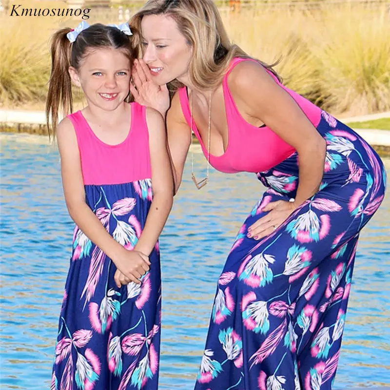 

Платье для мамы и дочки, длинное, с цветочным принтом, в стиле пэчворк, для мамы и дочки, семейная Одинаковая одежда, C0360, 2019