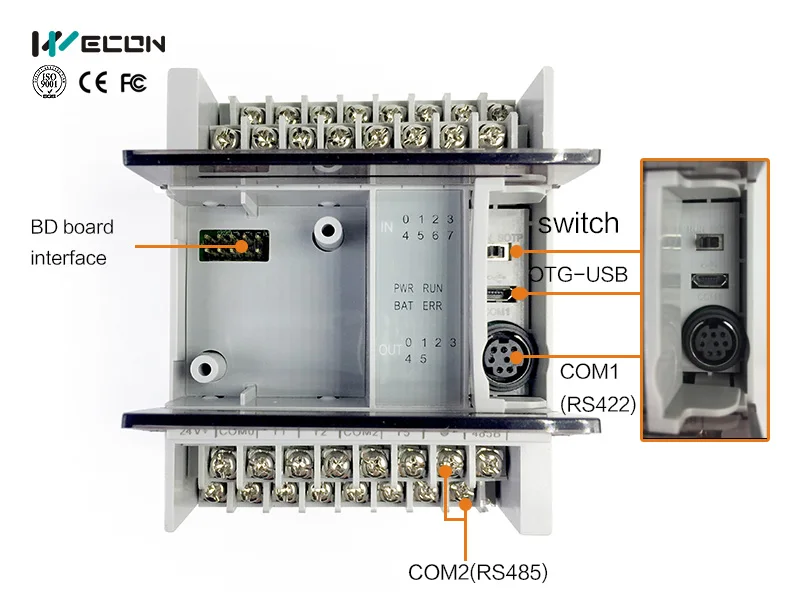 Wecon 14 I/O лучший и Дешевый plc с бесплатным программированием небольшой дешевый