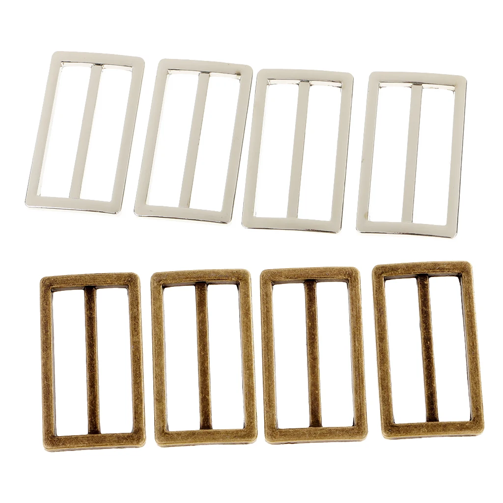 

8 Pieces Metal 38mm Tri-Glide Slider Adjust Buckles for Backpack Bag Strap Webbing