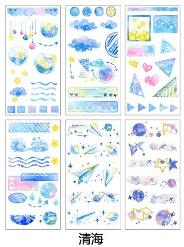Sticker 6 Sheets/Set Unicorn Sticker Stationery Kawaii Sticker Flakes Novelty Cartoon Custom Stickers Diary Decoration Cute Stickers - Цвет: Sticker