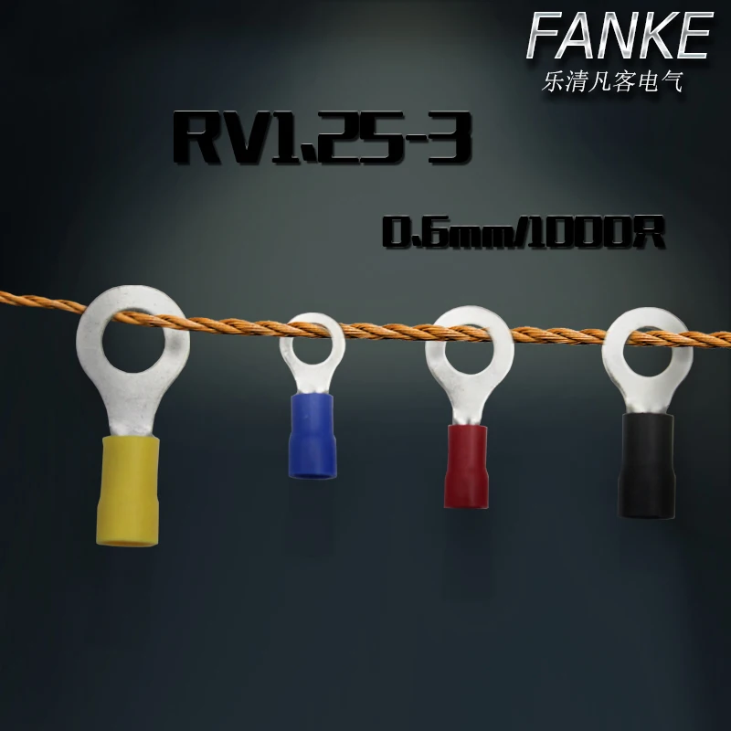 1000 Φ размер шпильки виниловые изолированные кольцевые клеммы для проводов 22 10 AWG 0