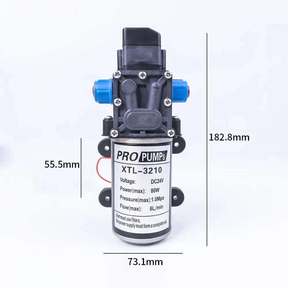 Миниатюрный самовсасывающий диафрагменный насос высокого давления 24 В