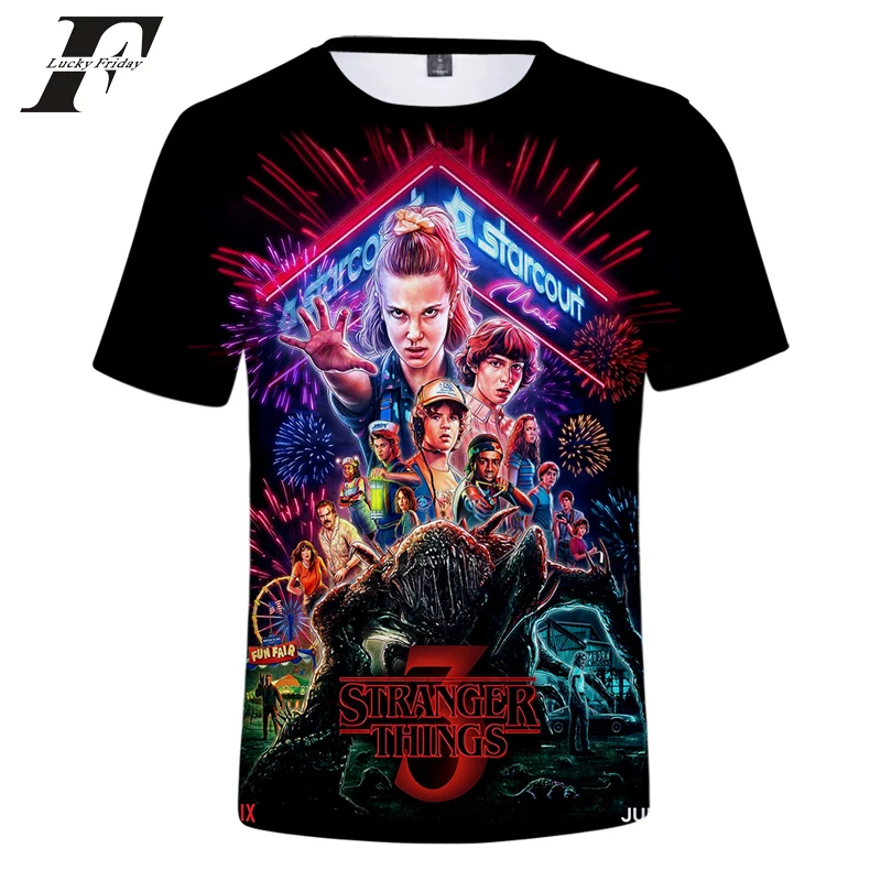 Футболка Мужская/женская с 3D-принтом из сериала очень странные дела | Мужская