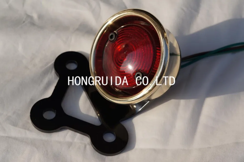 

Motorcycle Brass Taillight Vintage round led taillight for harley bobber