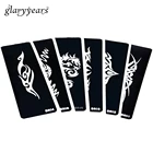 Трафарет для тату, 6 листов, маленькая пустотелая хна, рисунок с драконом, геометрическим узором, женский мужской боди-арт, индийский трафарет для татуировки Mehndi S600 #01