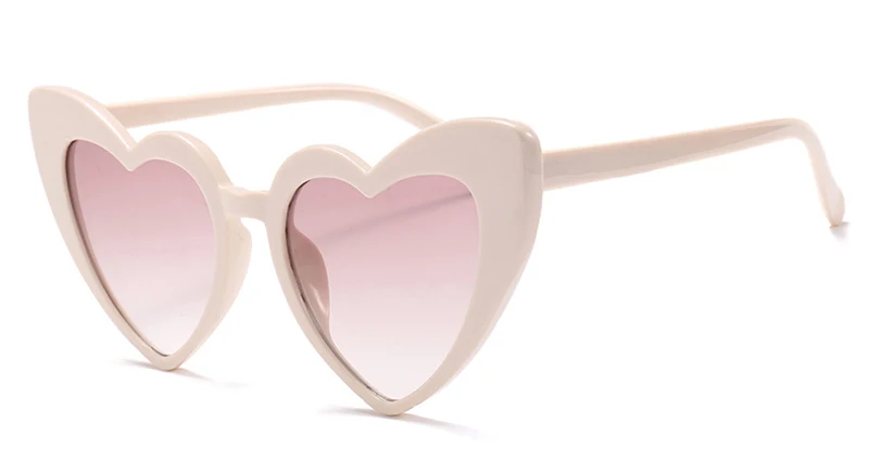 beige Женские солнцезащитные очки Peekaboo love heart, кошачий глаз, винтажные, рождественский подарок, черные, розовые, красные, в форме сердца, солнцезащитные очки для женщин, uv400 - Цвет линз: beige
