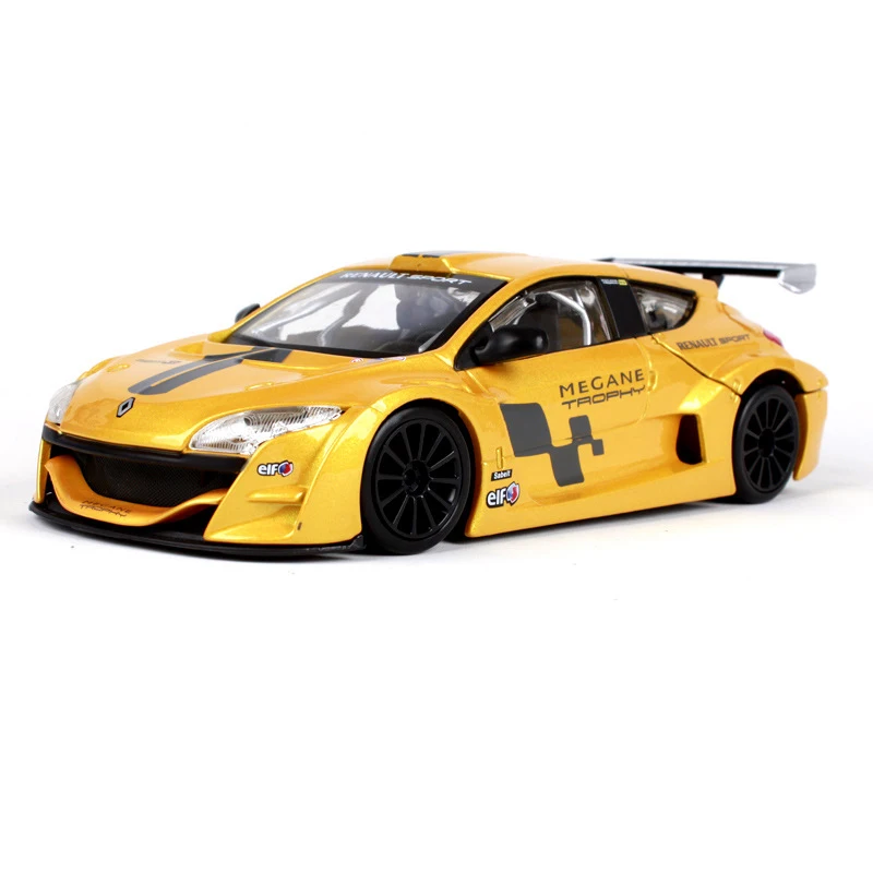 Bburago 1:24 Megane трофей желтый литья под давлением модель автомобиля металла гоночный