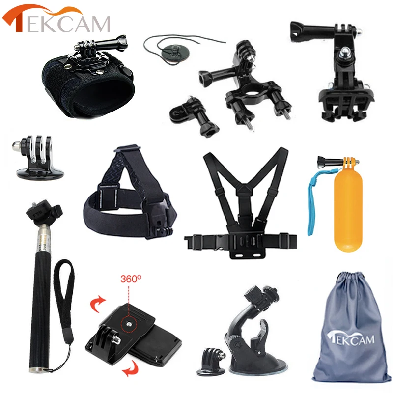 Комплекты аксессуаров Tekcam для Gopro Hero 7 6 5 hero session hero4 Session SJCAM SJ6 SJ7 Xiaomi YI 4K Eken h9/h9r