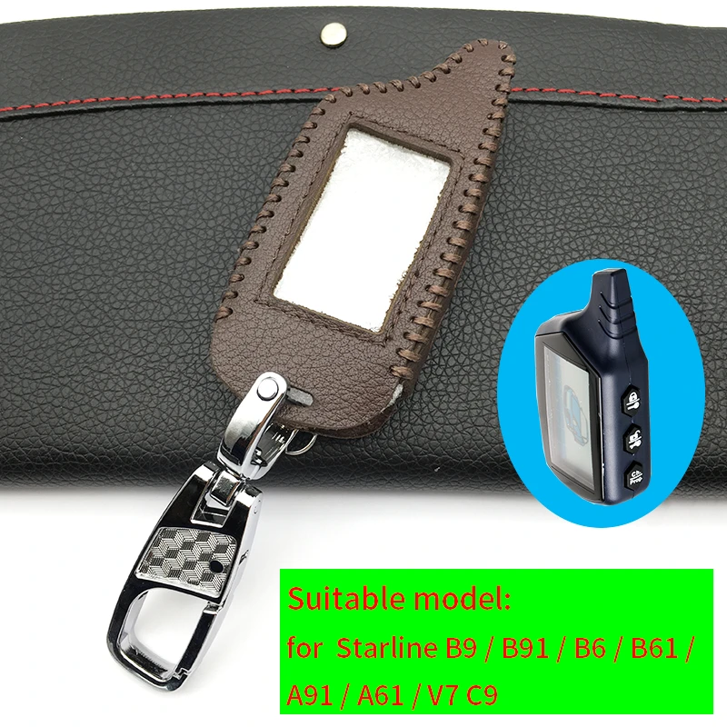 Для Starline B9 B9/B91/B6/B61/A91/A61/V7 C9 lcd форма супер качество дистанционного автосигнализации кожаный чехол для ключей