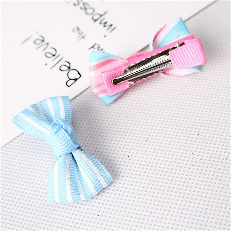 C 1PC Bow Hairpins Girls Hair Accessories Striped Pattern Butterfly Barrette Kids Ornaments Bow-knot | Детская одежда и обувь