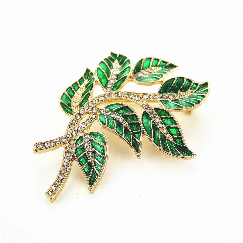 Бесплатная доставка женские модные ювелирные изделия новые зеленые листья эмаль