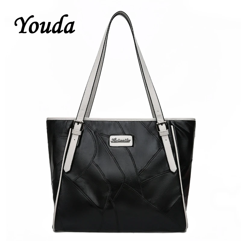 Youda из овечьей кожи Женская Модная стильная сумка на плечо одноцветная Большая