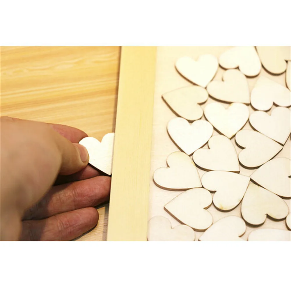 Wedding Guest Book with Wooden Hearts Personalized Rustic Alternatives for Signature Decor | Дом и сад