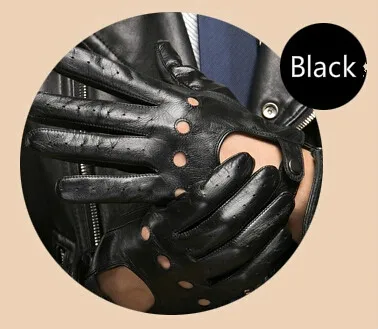 Black Gours Мужские осенне-зимние перчатки из натуральной кожи новые модные брендовые черные теплые перчатки без подкладки для вождения перчатки из козьей кожи GSM034 - Цвет: Black