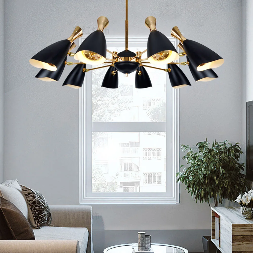 Скандинавский золотой черный светодиодный подвесной светильник duke стильный в