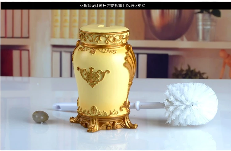 Европейский стиль, держатель для туалетной щетки из смолы, для ванной комнаты, антикварная, благородная рельефная база, инструмент для чистки, украшение для домашнего интерьера