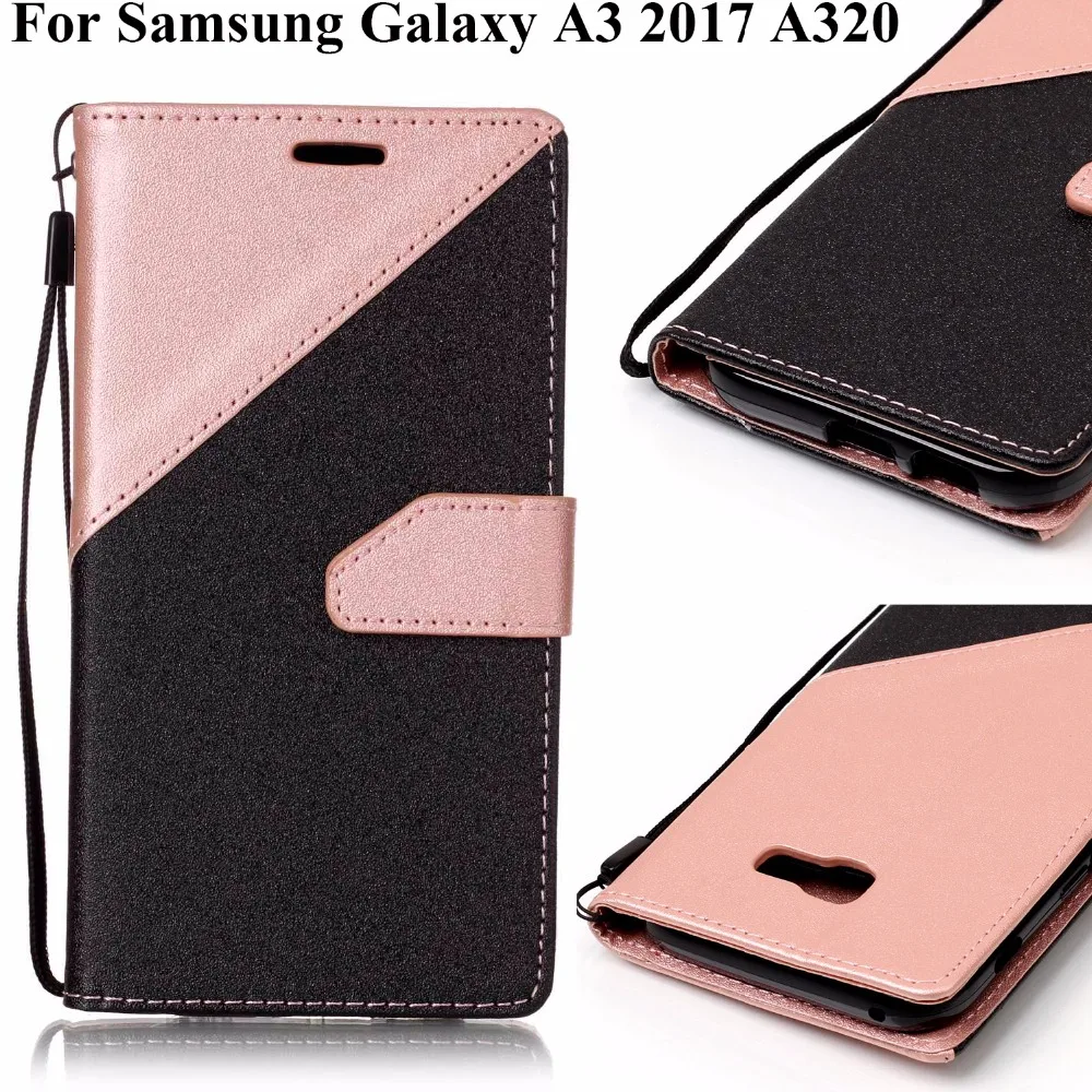 Для samsung Galaxy A8 A7 A5 A3 A5 A3 чехол для телефона модный двойной цветной Комбинированный Кожаный флип-чехол из ПУ кожи Funda [YiXin]