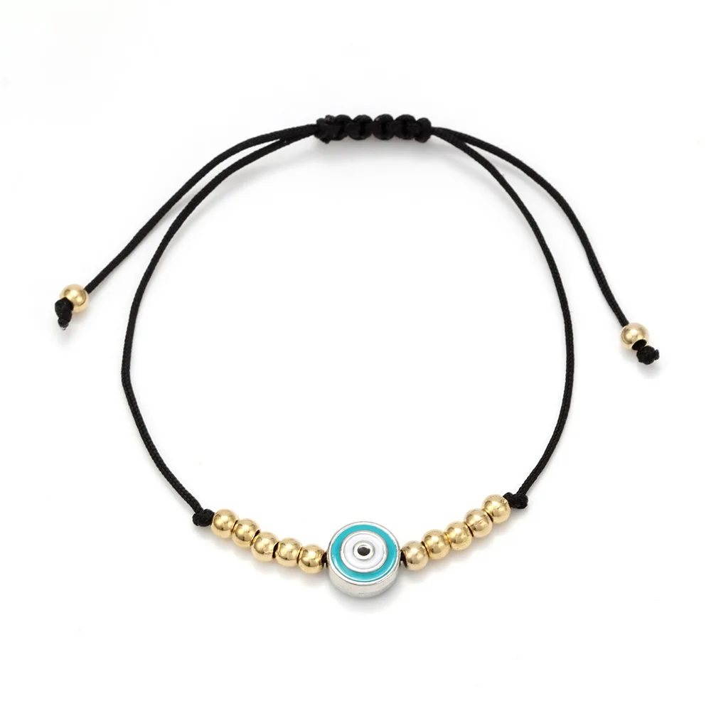 light blue ccb Стеклянный браслет с бусинами от Lucky Eye, разноцветный очаровательный браслет со сглаза, Золотой Серебряный браслет-цепочка для женщин, женские ювелирные изделия EY476 - Окраска металла: light blue ccb