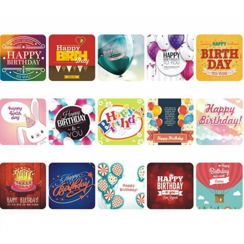 38pcs New Cute Happy Birthday Paper Lable Sealing Stickers Crafts Scrapbooking Decorative Lifelog DIY Stationery Heart | Канцтовары для