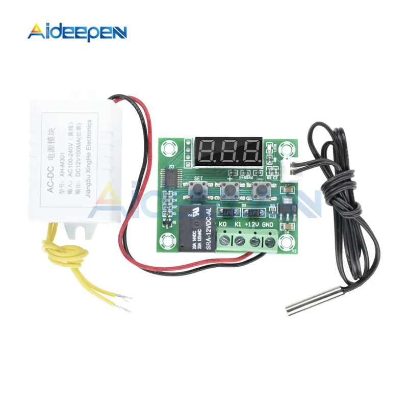 Фото Цифровой терморегулятор AC 110 В 220 W1209 термостат комнатный инкубатор регулятор Цифровой терморегулятор AC 110 В 220 W1209 термостат комнатный инкубатор регулятор